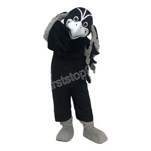 Halloween Black Sports Eagle Mascot Costume Simula￧￣o de desenho anime Personagem de anime Tea de adultos Tamanho do natal Arma de publicidade ao ar livre para homens Mulheres