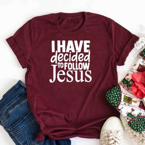 Jag har beslutat att tee f￶ljer Jesus t-shirt kristen religion unisex kyrka unga