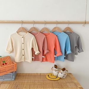 Jacken 6-36M Herbst Baby Strickjacke Pullover Waffel Stricken Jacke Mantel Junge Mädchen Kleidung Kinder Strickwaren Kleinkind infant Mäntel