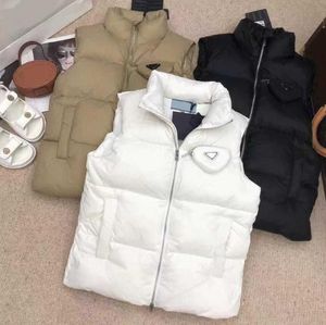 Designer Womens Vests Jackets Fashion Short Hooded Vest Long Style Slim Top Zipper Outwear Windbreaker Pocket Outsize Lady Warm Coats S-L