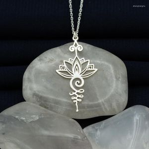 Pendant Necklaces Unalome Necklace Hippie Necklace.Unalome With Lotus Flower-Yoga Jewelry