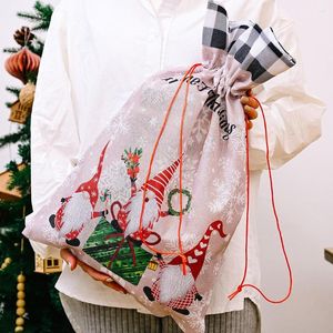 Dekoracje świąteczne Piękna torba na prezent worka Święty Mikołaj x36cm Candy na dzieci dekorowanie drzewa świątecznego dekoracji drzewa