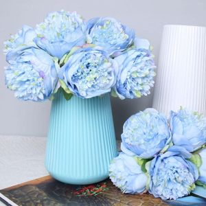 Decorative Flowers 1 Bouquet 5 Heads Artificial Big Silk Peony Fake Flower Florals Hydrangea For DIY Home Garden Wedding Decoration