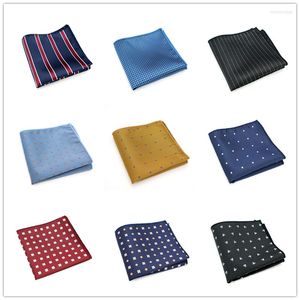 Bow Ties SF01 Suit Pocket Square 22 22cm ręcznie robione paski kropki chusteczki dla mężczyzn Hanki Turn Wykończenie ślub