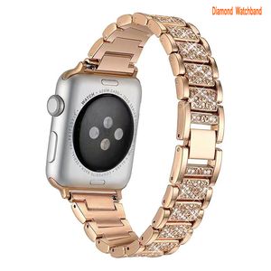 Tiras de pulseira com miçangas de bling compatíveis com banda de relógio Apple 38mm 40mm 41mm 42mm 44mm 45mm Mulheres Caixa de stracelete de pérolas de pérolas para iWatch SE Série 8 7 6 5 4 3 2 2 2