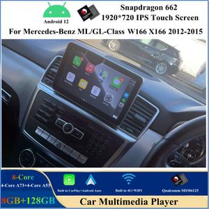 9-calowy odtwarzacz DVD z Android 12 dla Mercedes-Benz ML GL-klasę W166 x166 2012-2015 NTG 4.5 Qualcomm 8core stereo jednostka głowica