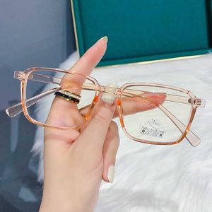 2021TR new blue light proof eyeglass frame female Korean small square flat lens finished myopia glasses for students link1