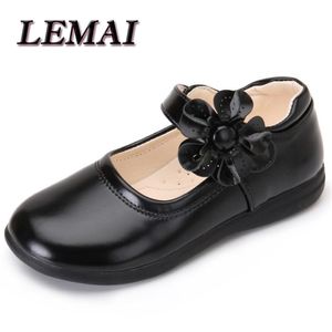 Sneakers Girls Leather Shoes for Children Wedding Dress Princess School Kids Summer Bow-knot Black Student Sandals Korean Fashion 221107