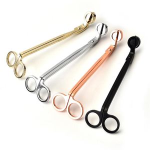 100 pz Snuffers in acciaio inox Candela Stoppino Forbici Oro rosa Candela-Trimmer Taglierina Candele Wick-Trimmer Lampada a olio Trim scissor-Cutter SN69 all'ingrosso