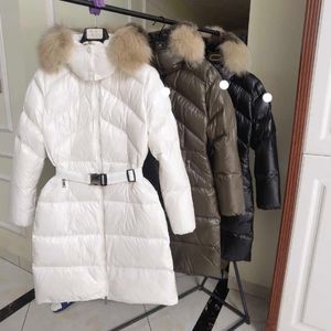 Designerska marka mody Down Jacket Hafted BlueWinter Płaszcz Twill Long Fur Flar