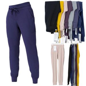 Roupa de ginástica de ginástica LUL pronta para roupas de ioga, correndo calças de cordas de luto, cor de fitness elástica de fitness para mulheres esportes ao ar livre interno