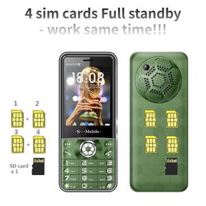 잠금 해제 저가 GSM 2G 바 휴대폰 4 4 개의 SIM 카드 3000mah FM MP3 손전등 토치 휴대폰 대형 키보드 쿼드 밴드 핸드폰을위한 큰 키보드 소리