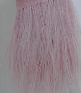 10 yards light pink ostrich feather trimming fringe feather trim on Satin Header inch in width for dress decor3680411