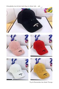 Woolen Alphabet Baseball Cap Mrs Autumn zima pluszowa ciepła para Visor z trendem