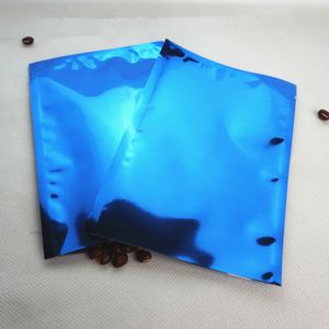 200pcs 8x12cm Small Blue Aluminum Foil Flat Bags Top Open Heat Seal Plating-foil plain pocket -Aluminized Mylar Liquids Plastic Pouch Food Storage No to vaccum-seal