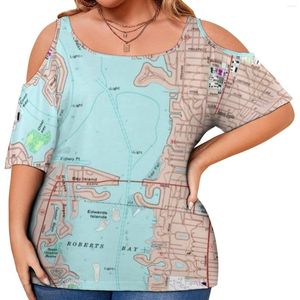 Shirt Mappa vintage Stampa T Sarasota Florida S Street Street Wear Tees Woman Graphic Clothing Plus size 5xl