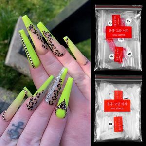 False Nails 500st Natural Clear French Ballerina Coffin Art Tips Akryl Half Full Cover Long Fake Nail Manicure Tools