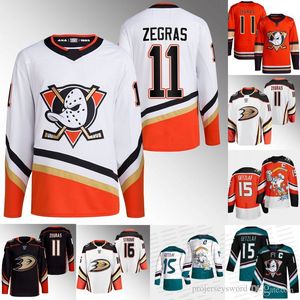 Custom #11 Trevor Zegras Ducks 2022 리버스 레트로 저지 트로이 테리 자코 콥 실프 버그 캠 파울러 아담 헨리 크 (John Gibson Ryan Gibson Ryan Getzlaf Maso)