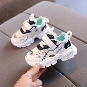 Sneakers Kids Anti-Slip Casual Running For Boys Girls Pu White Breattable Mesh Sportskor Baby Shoe Storlek 21-30 221101