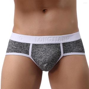 Underpants Longjiang Wide Waistband Men Briefs Ultra Soft Underwear Patchwork U Convex Mid Waist Panties For Inside Wear