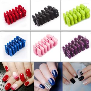 False Nails 50 Sets 600 Pieces Square Shape Nail In 20 Different Colors Fake Tips DIY Stick Press On Art Designs