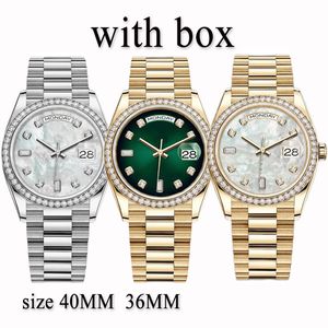 다이아몬드 시계 남성 여성 시계 자동 시계 moissanite 디자이너 시계 크기 40MM 36MM 904L 스테인레스 스틸 팔찌 사파이어 방수 Orologio.