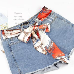 Belts Women Floral Silk Scarf Knotted Cloth Belt Chiffon Ribbon Printing Knot Rope For Dress Coat Waist Decorative Waistband
