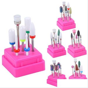 Akcesoria do paznokci Połączone bity wiertarki paznokci Ustaw 7pcs/zestaw ceramiczny manicure frezowanie frezarki