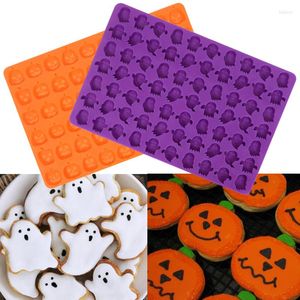 Moldes de cozimento 60/70 buracos halloween biscoito molde de silicone de abóbora molde de bolo fondant ghocolate para festa ferramenta de decoração diy