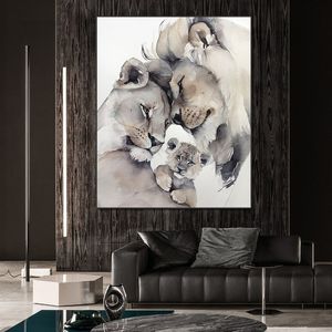 Simple Modern Canvas Paintings Print African Wild Lion Poster and Prints Hoom Decor Living Room Wall Art Animal Picture Abstract Oil Painting Frameless