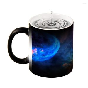 Kubki przestrzeń na galaxy Universe gwiazda ciemna kubek kubek ceramiczny kawa śniadanie na filiżanki wody wrażliwy na zimne ciepło Przemieszczający kolor Prezent