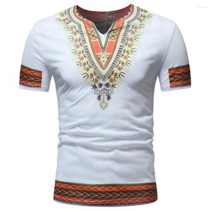 Herrpolos mönster afrikansk vind etnisk kortärmad v hals t-shirt för man tunna polo skjortor plus storlek toppkläder vita blå svarta tees