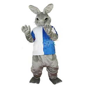 Halloween Gray Rabbit Bunny Mascot Costume simulation Cartoon Anime theme character Adults Size Christmas Outdoor Advertising Outfit Suit For Men Women