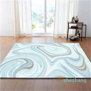 Carpets Nordic Living Room Marble Pattern Printed Area Rug Soft Flannel Anti-slip Table Mats Bedroom