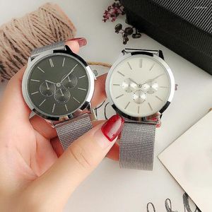 Zegarstka na rękę Wris Wrist Watches Women Men Unisex Style Style Quartz Casual Steel Metal Band Clock M139