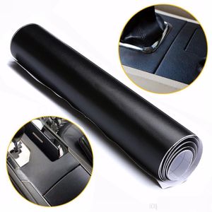 Araba çıkartmaları 100x30cm siyah deri doku DIY araba iç kontrol paneli çıkartması Trim vinil sargı filmi pvc çıkartmalar stil dhrve