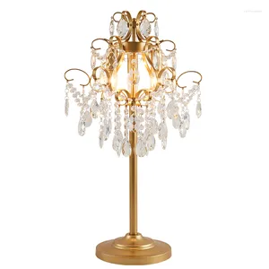 Table Lamps Modern Lamp Gold E14 Holder Fixtures For Living Room Bedroom Bedside Desk Deco Crystal Led