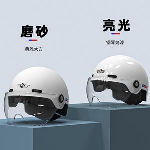 Caschi da moto Casco ventilabile estivo Uomo e donna Bicicletta elettrica da notte per adulti Equitazione Half Mattegloss