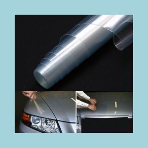 Car Stickers 30 X 120Cm Transparent Car Styling Headlight Sticker Brake Tail Light Tint Vinyl Wrap Film Sheet Er Protection Drop Del Dh6Vu