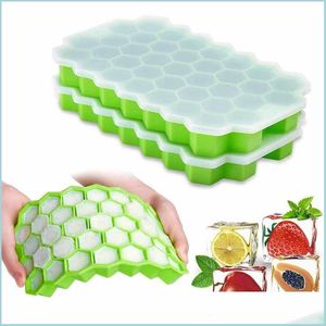 Glassverktygstillverkare Siles Mod Honeycomb Ice Cube Tray Magnum Sile bildar matkvalitet mögel för whisky cocktail 220610 Drop Delivery Dhn4q