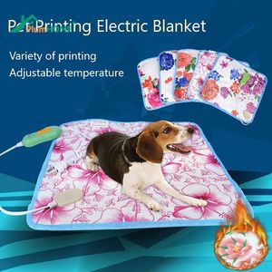 2022 new fashion Electric Blanket Heating Pad Pet Mat Bed Cat Dog Winter Warmer Home Office Chair Heated 220V Random Patterns top quality