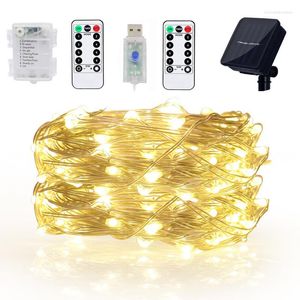 Strings 200/100leds LED String Fairy Lights Christmas Garland Outdoor Decor Light With Remote For Tree Street Bedroom Wedding Room