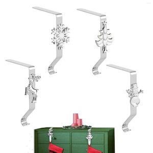 Decorações de Natal Titulares de meia para o conjunto de 4 cabides de lareira de suporte de metal