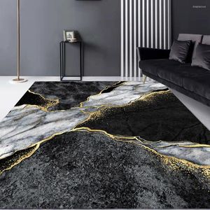 Carpets Black Gold Marble Large Rugs Living Room Decoration Luxury European Style Hallway Kitchen Floor Carpet Home Entrance Door Mat