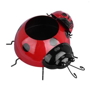 Garden Decorations Metal Ladybird Insects Wall Art Decorative Cute Outdoor Animal Ladybugs Flower Pot Decoraction Gates