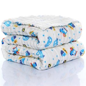 Mantas para niños Muselina Algodón Toalla de baño para dormir 110x110 cm Fuerte absorción de agua 6 capas Ropa de cama transpirable para bebés 221102