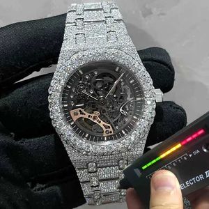 Afyw 2023eTher Watches Наручительные часы 2023 Новая версия VVS1 VIP Ston Skeleton Watch Pass TT Mens Diamonds Toping Mechanical Mechanical Eta Движение роскошное со льдом