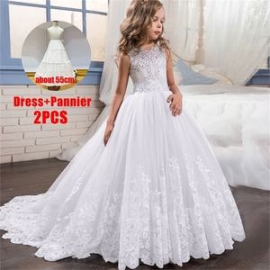 Girl's Dresses Girls Christmas Dress White Pink Bridesmaid Kids Clothe Baby Children Long Princess Party Wedding Evening 10 12 Y Vestidos 221101