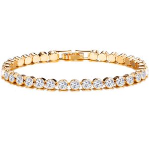 Tennis Diezi Korean Luxury Crystal Bracelet For Women Wedding Gift Gold Sier Color Metal Roman Chain Bracelets Bangles Jewelry Drop Smty2