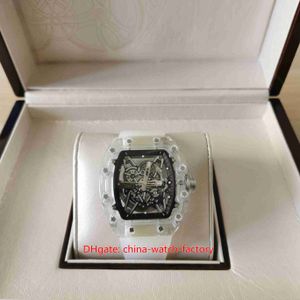 With Box Papers Mens Watch 44mm x 50mm RM35-02 RAFA NTPT Carbon Fiber Skeleton Transparent Sapphire LumiNova Watches Mechanical Automatic Men's Wristwatches